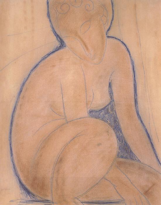 Amedeo Modigliani Crouched Nude (mk39) oil painting picture